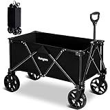 Homgava Collapsible Folding Wagon Cart, Portable Large Capacity Camping Wagon, All Terrain Foldable