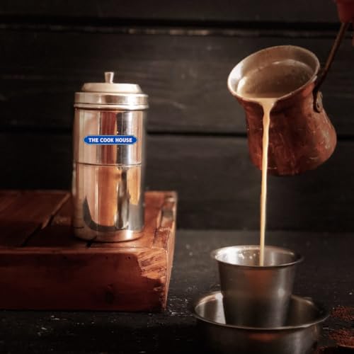 Image of The Cook House - Stainless Steel Filter Coffee Maker, South Indian Coffee Decoction Maker for Grounded Filer Coffee Powder (2-3 Cups)