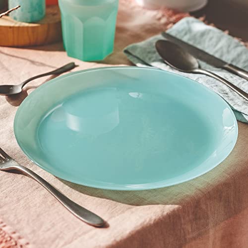 Luminarc Arty Soft Flat Plate, Glass, Teal, 26 X 26 X 2 Cm #TOP2