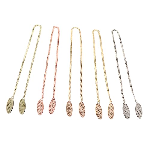 YARNOW 5Pcs Metal Napkin Clips with Chain Elegant Towel Apron Bib Holders for Dining Restaurant Weddings Parties Secure Alligator Clips for Messy Meals