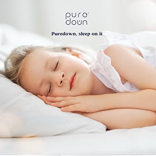 Puredown® Feathers Bed Pillows For Sleeping 2 Pack 100% Cotton Cover Pillow Standard Size White #TOP5