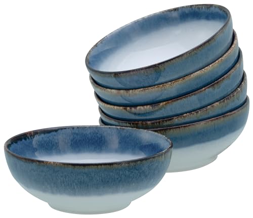 Ensemble de bols à smoothie robustes CreaTable en grès bleu résistant - 2