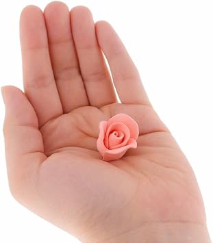 Global Sugar Art Rose Sugar Edible Cake Flowers, Peach, Unwired Very Small, 18 Count by Chef Alan Tetreault