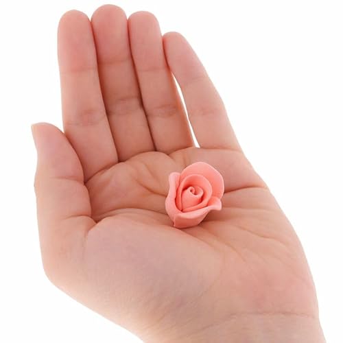 Global Sugar Art 18-Count Mini Peach Rose Toppers, 3/4-Inch, Sugar Flowers
