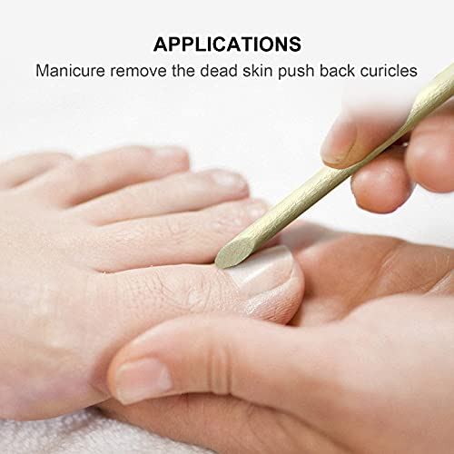 Sticks For Nails, Orange Wood Nail Sticks Double Sided Multi Functional Cuticle Pusher Remover Manicure Pedicure Tool (100Pcs) #TOP4