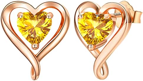 LAVUMO Sterling Silver Earrings for Women Silver Gold Rose Gold Stud Heart Earrings Set Hypoallergenic Jewellery for women Birthday Anniversary Christmas Valentine Gifts for Her