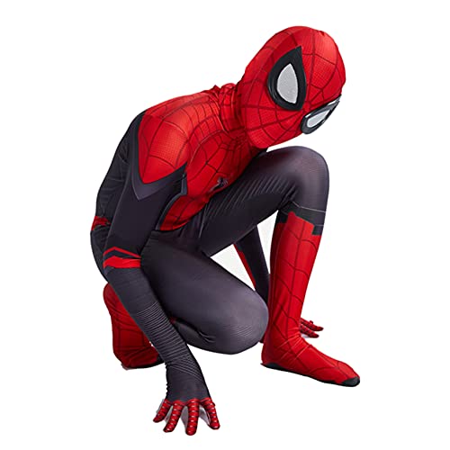 Niños lejos de casa Cosplay Traje niños niño superhéroe Disfraces Lycra Spandex 3D Mono Halloween Carnaval Disfraces Medias,Red- Kid S(105~115cm) Cover