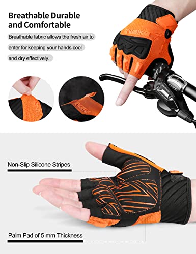 Inbike Cycling Bike Gloves Padded Half Finger Bicycle Gloves Shock-Absorbing Anti-Slip Breathable Mtb Road Biking Gloves For Men/Women #TOP1
