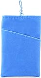 SOSAM 2Xpack Microfiber Sleeve Pouch Cover CasePouch for iPhone 5 5S /iPhone 6 6plus, Samsung HTC ONE/BlackBerry Z10 Mini Wallet Purse Hand Bag Cloth Coin Cell Phone Bag Mobile Pouch (Blue)