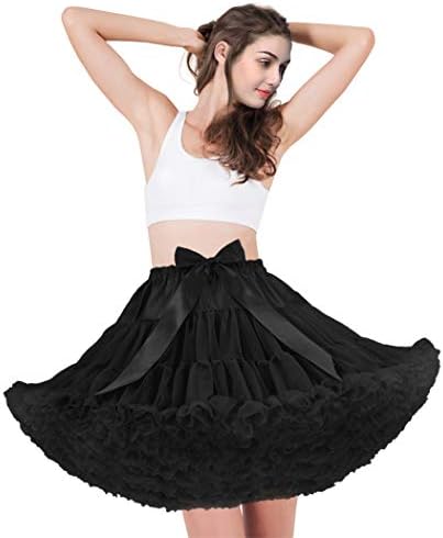 Women Fluffy Petticoat Tulle Tutu Skirt Elastic Waist Ballet Skirt