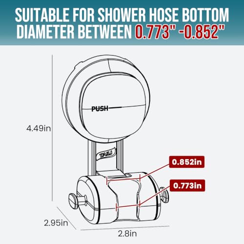 Image of TAILI Shower Head Holder Suction,Visible Safety,with Hooks,White