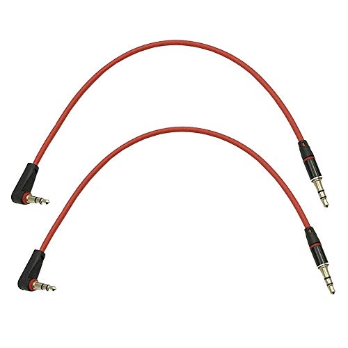 Image of LiKuCo 2Pack Short 8inch Right Angle 3.5mm Male to Male Aux Audio Cable/Aux Cord For Headphone, Car Audio Jack, Stereo Speaker, MusicPlayer with Gold Plated