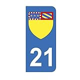 Aufkleber 21 mit Wappen des Départements Côte-Or für Nummernschild