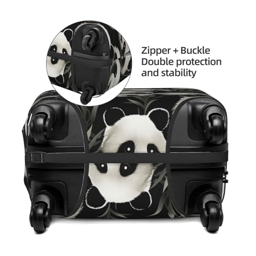 Panda Graphic Black and White Travel Luggage Cover Elastic Washable Suitcase Cover Protector Fashion Stretch Baggage Covers Dustproof Suitcase Sleeve Fits 18-32 inch luggage Large3