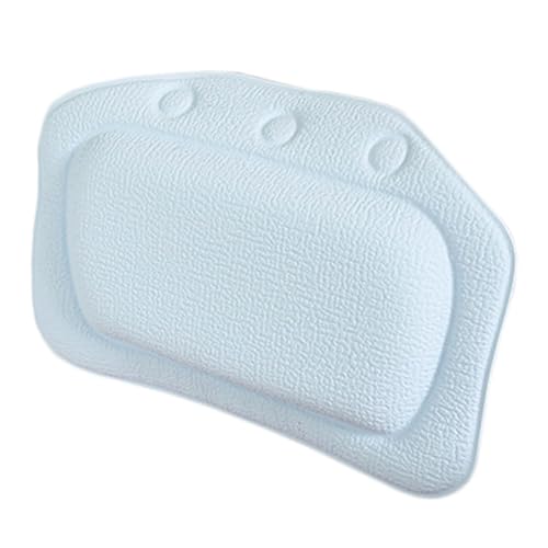 LOLIPPYY Cojín para Bañera de PVC con Ventosa Antideslizante Almohada de Espuma Suave para Soporte Ergonómico de Cabeza Cuello y Hombros Almohadilla de Baño Cómoda y Duradera Color Azul