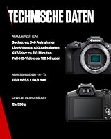 Canon EOS R100 + RF-S 18-45mm F4.5-6.3 is STM Objektiv + Kameratasche + 64GB SD-Karte (Spiegellose Digitalkamera, 4k Videokamera, 24,1 Megapixel, Bildstabilisator, Objektivsteuerring, WLAN) schwarz – Ansicht 7