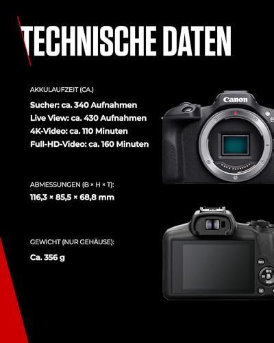 Canon EOS R100 mit RF-S 18–45mm – 24,1 MP APS-C Systemkamera – Dual Pixel AF, 4K-Video, 6,5 B/s, Augen- & Gesichtserkennung, WLAN & Bluetooth - Perfekt, um kostbare Erinnerungen festzuhalten – Ansicht 6