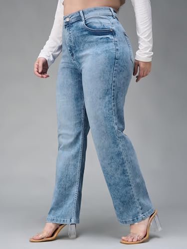 Image of Miss Chase A+ Women's Bootcut High Rise Regular-Length Stretchable Denim Shaping Jeans