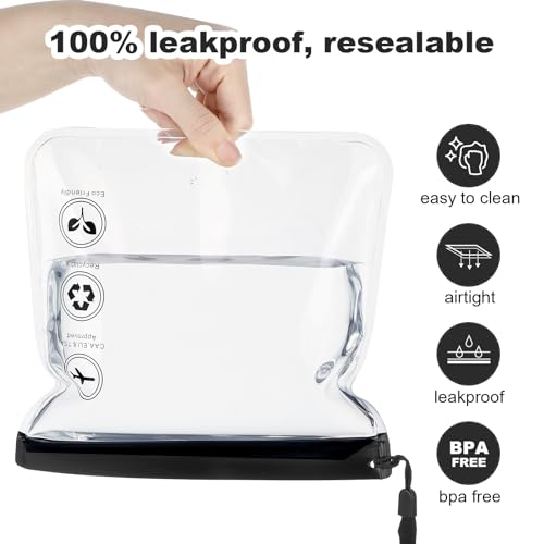 2pcs Clear Travel Toiletry Bag - TSA Approved, Leak-Proof Airport Security Liquids Bags 20 x 20cm Toiletry Bag with Hanging Rope Portable Travel Accessories Holiday Essentials Makeup Bags3