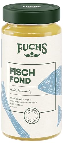 Fuchs Gewürze - Fisch Fond, Für köstliche gewürzte Gerichte und raffinierte Saucen, Ohne Geschmacksverstärker, Farbstoffe oder Palmfett, 400 ml im wiederverschließbaren Glas