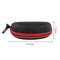 EKdirect 3 Stück Sonnenbrille Brillenetui Reißverschluss Hartschale mit Gürtelclip (Schwarz Rot Blau) – Ansicht 2