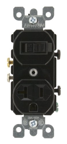 Interrupteur et prise de courant Leviton 5335 noir pour rénovation cuisine et bureau
