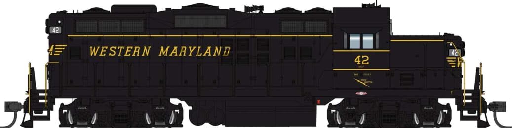 Walthers Proto 920-42735 HO Scale EMD GP9 Phase II Low Nose - LokSound 5 Sound and DCC - Western Maryland #39 (Black, Yellow)
