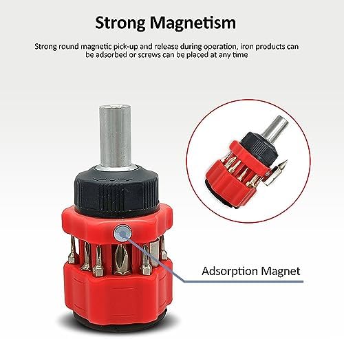 Dioche Multitool 12-in-1 Mini Screwdriver Set - Ratchet, Phillips, Chrome Vanadium Steel, (Plastic), Home Improvement, Electronics Item image 4