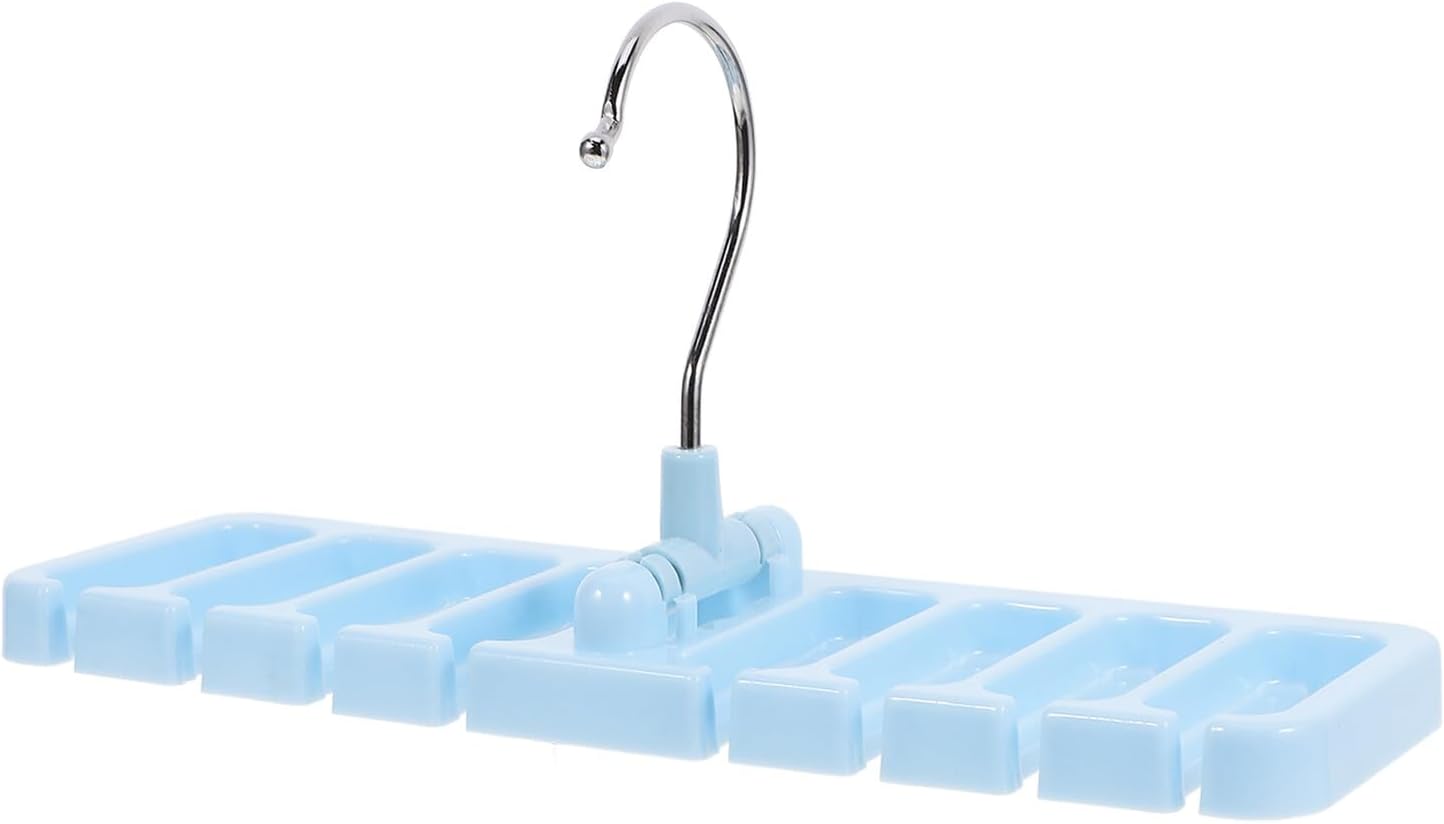 Ipetboom Tie Rack Belt Hanger Organizer with Non-Slip Foldable Hooks Sky-Blue Small Scarf and Bra Holder for Closet Storage and Wardrobe Accessories
