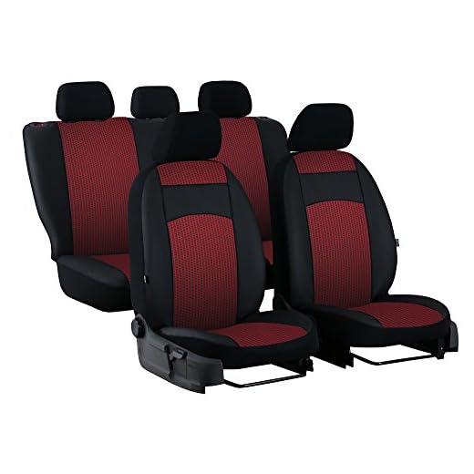 POKTER-ROYAL Skräddarsydda bilstolsöverdrag Design Royal för i30 II 2012-2017. Tyg med konstläder. I det erbjudandet rött.
