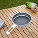 FytStycale Camping Fry Pan, Foldable Handle Heat Resistant Lightweight Non Stick Skillet Cookware for Hiking Travel Backpacking Fishing, M Stainless Steel