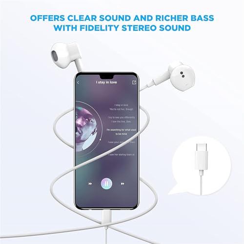 Image of USB C Headphones for iPhone 17 /16 /15 Pro Max Plus Earbuds,Type C Earphones