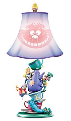 The Bradford Exchange Mad Hatter's Tea Party Table Lamp, 17.5-Inch, Multicolor,