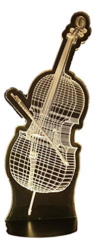 VIOLONCELLO, Lampada illusione 3D con LED - 7 colori.