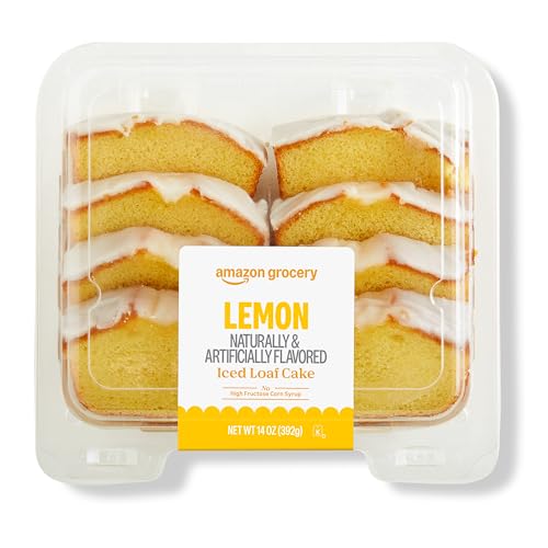 Amazon Grocery, Lemon Iced Loaf Cake, 14 Oz, Frozen