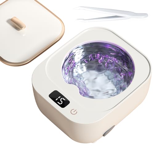 Professional Ultrasonic Cleaner Machine for All Dental Aligner, Dentures,Braces, Whitening Trays,Retainer,Jewelry, Toothbrush Head,Diamond ring, Ultrasonic U-V Cleaner,48kHz/250ML