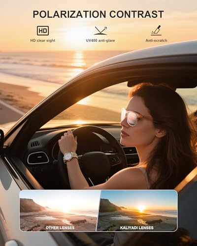 KALIYADI Polarized Sunglasses for Men and Women Matte Finish Sun glasses Color Mirror Lens UV400 Blocking (3 Pack)4