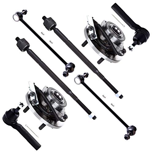 SCITOO 8pcs Wheel Hub Assembly Suspension Kit - Fit for Chrysler Town & Country for Dodge Grand Caravan Front Sway Bar Link Inner & Outer Tie Rod End Wheel Hub Bearing - 515136