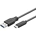 Produktbild PremiumCord USB-C auf USB 3.0 Verbindungskabel 3m, bis zu 5 Gbit/s, USB 3.0/3.1 SuperSpeed Datenkabel, USB 3.1 Typ C Stecker auf A Stecker, 3x geschirmt, Farbe schwarz, Länge 3m