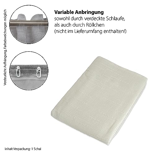 Homing Curtain with fringes, stripes, cream white, decorative curtain, W 55.1" x L 96.5" (1 Panels) - Image 4