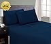 HC COLLECTION Hotel Luxury Comfort Bed Sheets Set, 1800 Series Bedding Set, Deep Pockets, Wrinkle & Fade Resistant, Hypoallergenic Sheet & Pillow Case Set(Queen, Navy Blue)