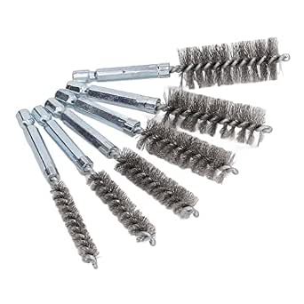 Lot De 6 Brosses Alésoir En Acier Inoxydable Pour Perceuse - Diamètres 8 à 19mm, Queue 1/4", Nettoyage Et Dérouillage