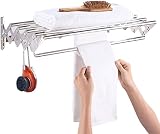 FGXHHS Stendibiancheria a Soffietto Estensibile da Parete, per Lavanderia, Bagno, in Acciaio Inossidabile, per Appendere Indumenti e Asciugamani (Dimensioni: 50 cm)