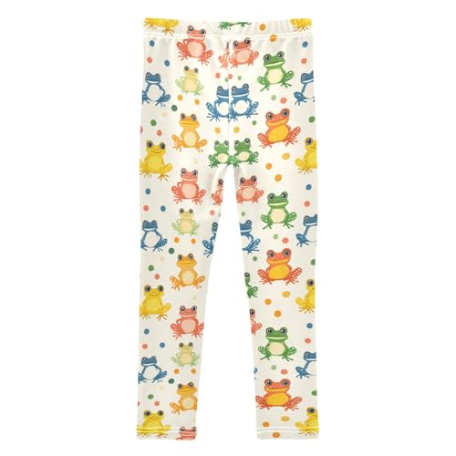 Girls Leggings Soft Toddler Ankle Length Bottoms Cute Frogs Kids Dance Yoga Pants 4-10 Years2