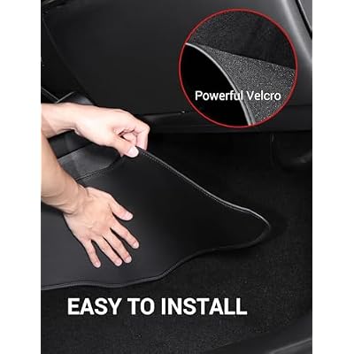 BASENOR Upgrade Center Console Side Anti-Kick Mats for Tesla Model 3 2017-2023 Waterproof & Dust Resistant Protector Cover Leather Pad Interior Accessories 2PCS (Not Compatible with 2024+ Model 3)