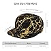 Unisex Adult Black Marble Gold Texture Art Baseball Cap Snapback Dad Hat for Camping Golf Outdoor Activities, Fashionable Adjustable Snap Military Cap, One Size Fits Most