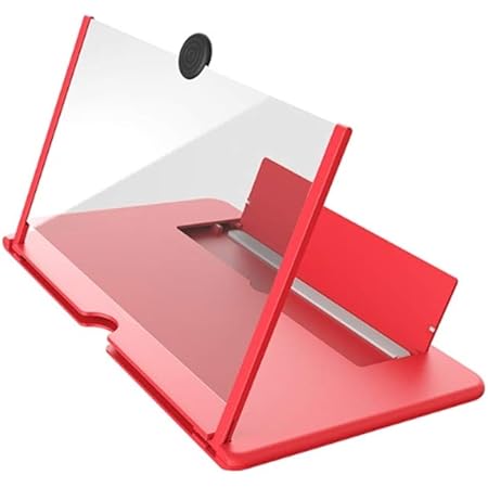 Amazon Co Jp こもれび屋 3d スマホ画面拡大鏡 折りたたみスマホ拡大器 多機能スクリーンアンプ 拡大ルーペ付きスマホスタンド Od14 12インチ レッド 家電 カメラ