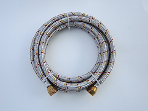 TENKA 1 10' Stainless Steel Braided Flexible Hose for Natural/Propane Gas 3/8