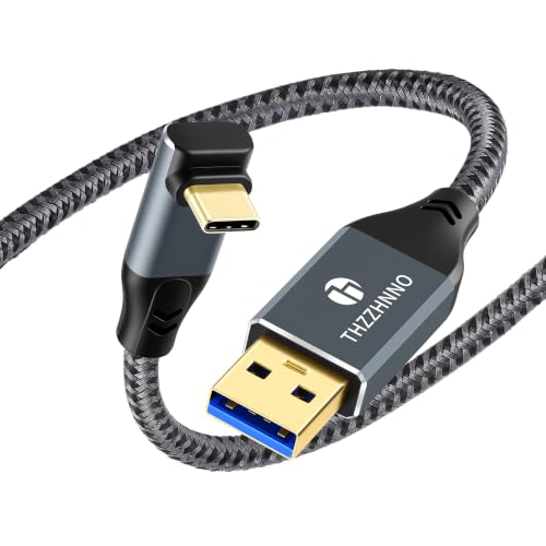 Thzzhnno 90�xL�^�p�x USB A-C �P�[�u�� 1m USB3.1 10Gbps �f�[�^�]�� �g�ѓd�b/iPad/�m�[�g�p�\�R��/Steam Deck/�^�u���b�g/SSD/���j�^�[�Ή�