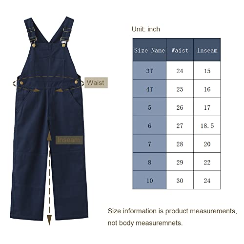 Grandwish Boys Canvas Bib Overalls, Kid's Navy Overalls, 10 #TOP6